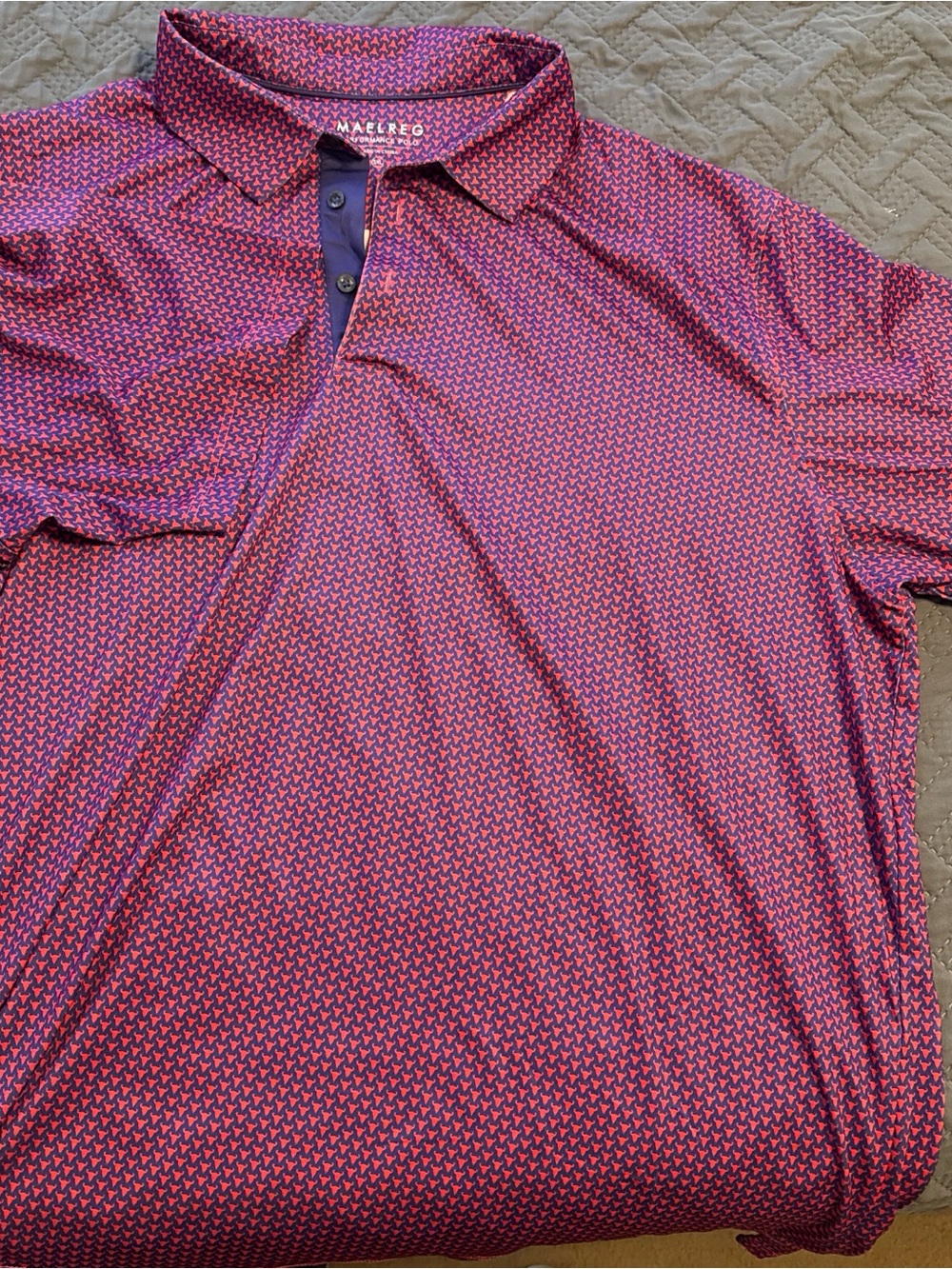 Malibu Purple and Pink Geo-Print Polo
